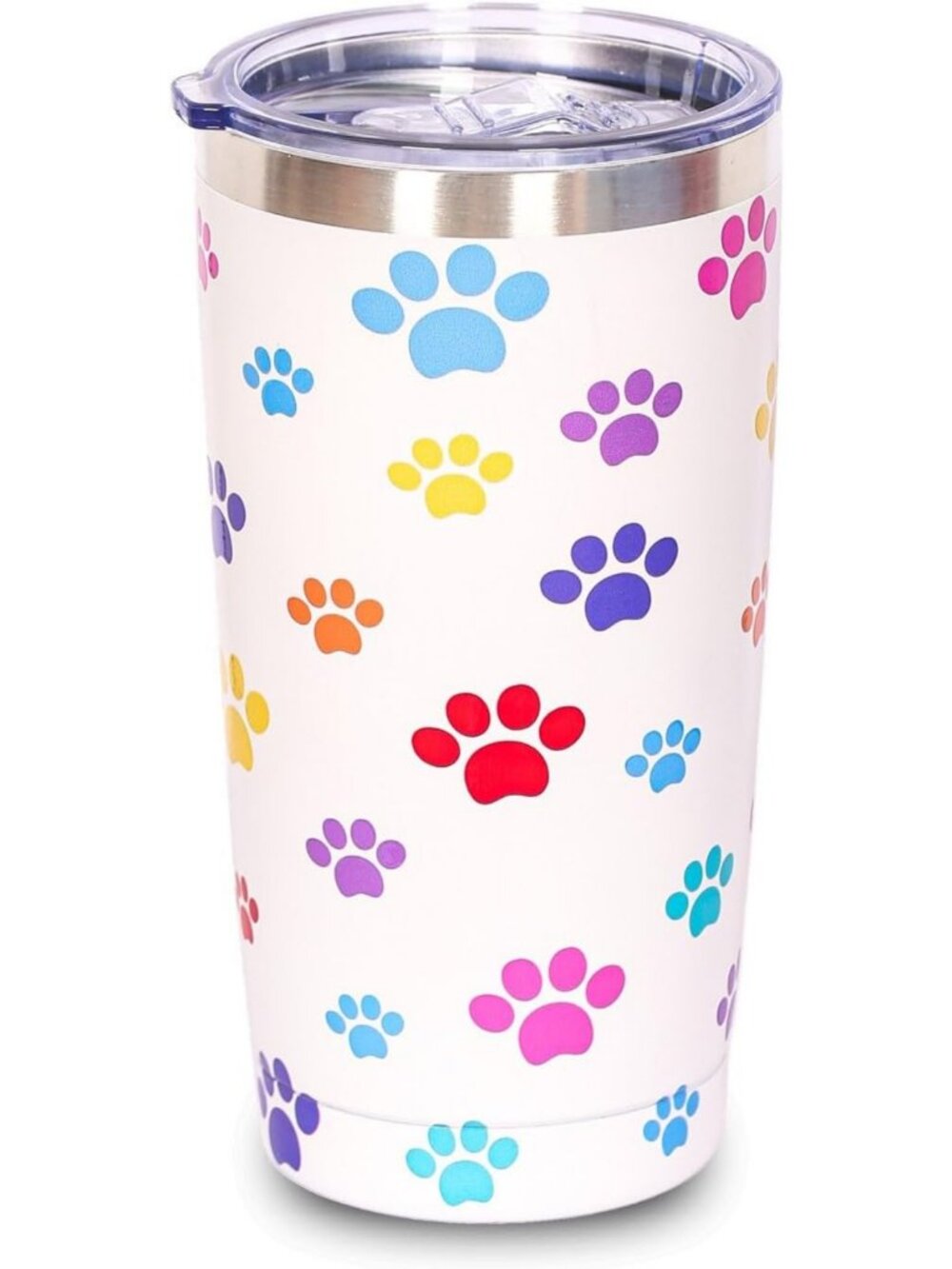 20oz Insulated Dog Mom Tumbler Mug with Paw Print - Hot & Cold Beverages